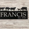 Farm Sign, Personalized Sign With Your Name, Rustic Steel Personalized Gift, Cow Sign, Custom Metal Sign, Wall Decor, Ranch Sign