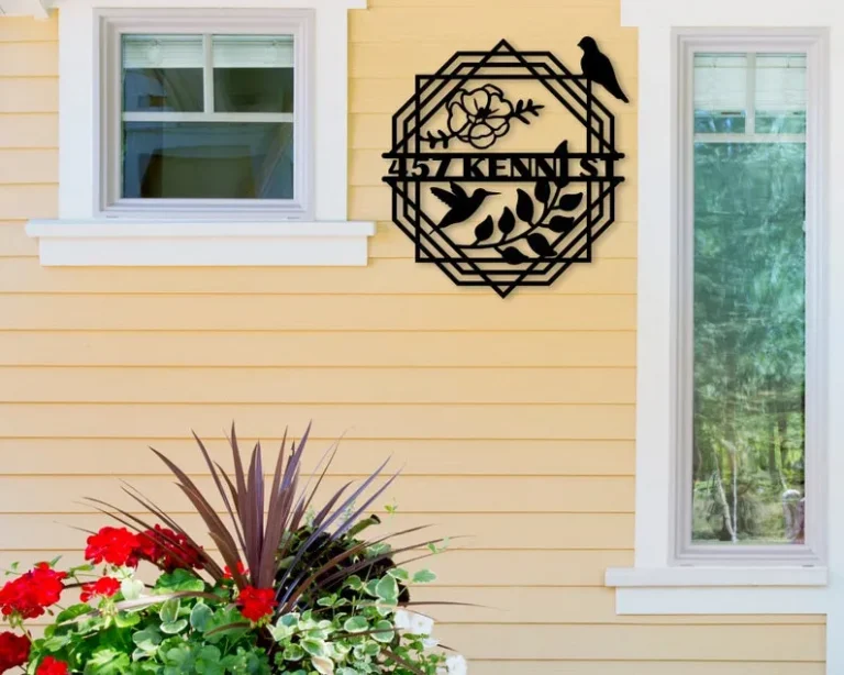 Custom Bird, Flower, & Branch Sign ,custom Flower, Garden Gift, Name, Home DÃÂ©cor, Bird, Flower