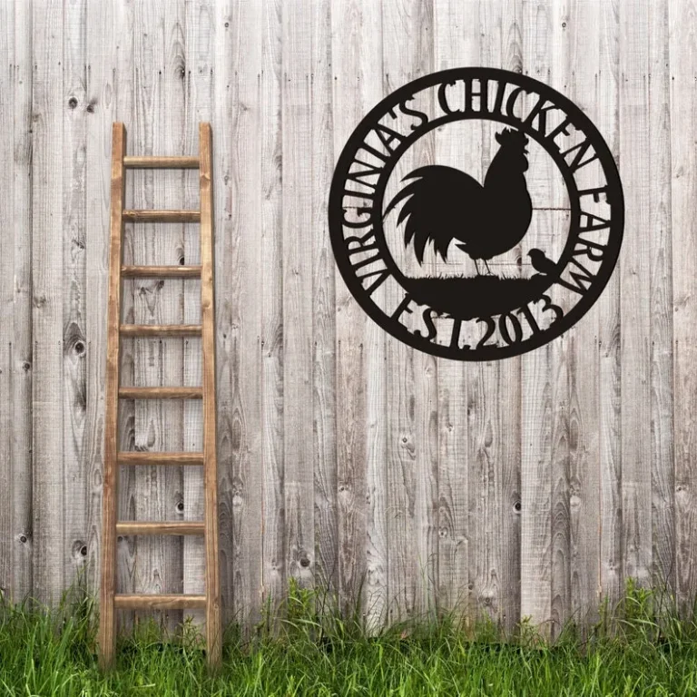 Chicken Coop Signs, Black Metal Chicken Wire, Custom Chicken Metal Wall Art, Personalized Chicken Farm Hanging