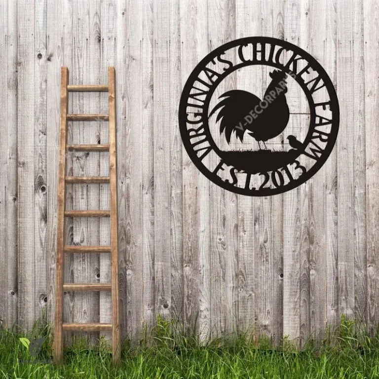 Chicken Coop Signs, Black Metal Chicken Wire, Custom Chicken Metal Wall Art, Personalized Chicken Farm Hanging