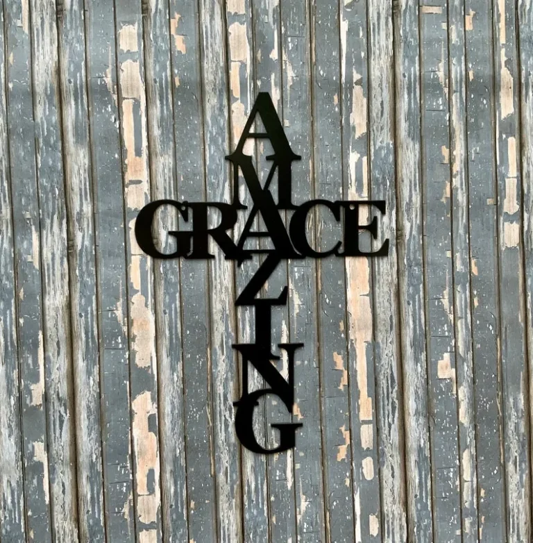 Amazing Grace Christain Metal Art - Spiritual Gift - Religous Home Decor - Wall Art - Christian Inspiration