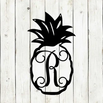 Pineapple Monogram Door Hanger, Door Monogram, Door Hanger, Metal Sign, Front Porch, Summer, Spring, Mothers Day Gift, Beach Decor