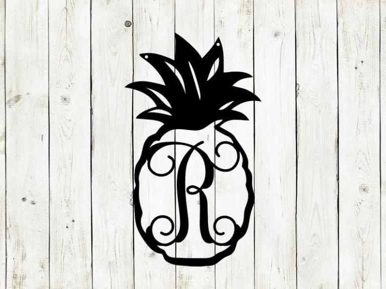 Pineapple Monogram Door Hanger, Door Monogram, Door Hanger, Metal Sign, Front Porch, Summer, Spring, Mothers Day Gift, Beach Decor