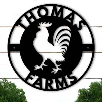 Metal Farm Sign, Personalized Farm Metal Sign, Rooster Metal Sign, Chicken Coop Sign, Farmhouse Decor, Family Name Last Name Metal Signs