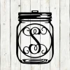 Mason Jar Monogram Door Hanger, Mason Jar, Door Hanger, Metal Art, Metal Sign, Front Porch, Summer, Spring, Mothers Day Gift, Spring Decor