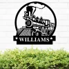 Personalized Train Sign, Powder Coated For Outdoor Or Indoor Use, High Quality Custom Metal Sign