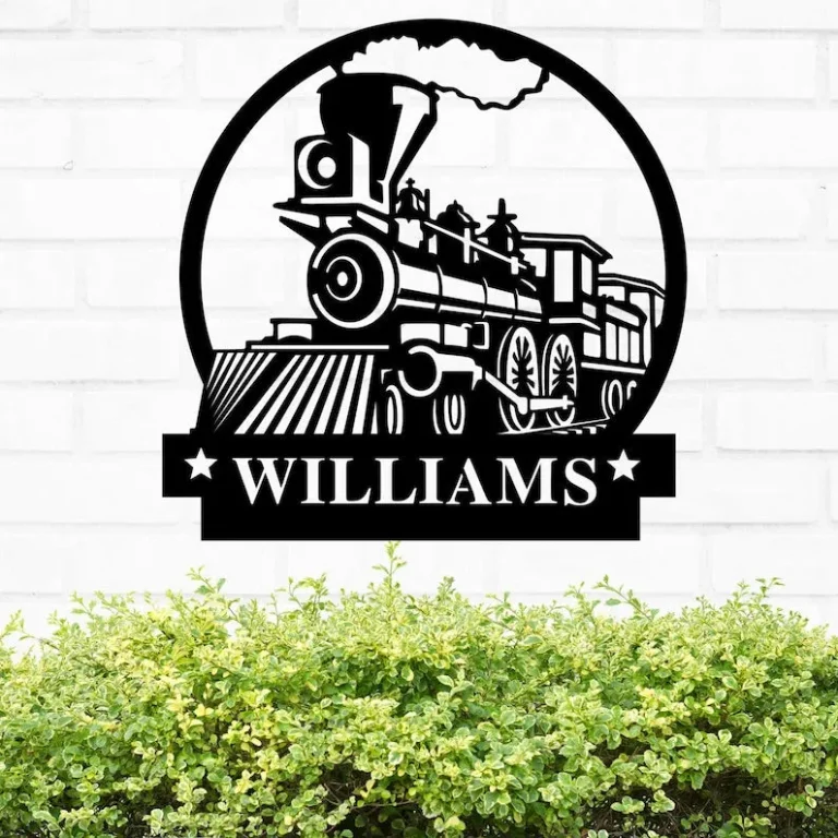 Personalized Train Sign, Powder Coated For Outdoor Or Indoor Use, High Quality Custom Metal Sign