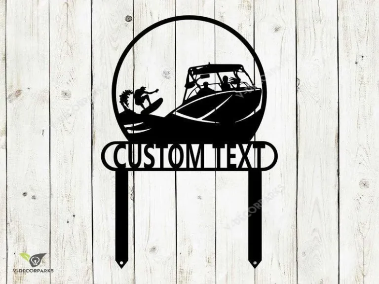 Ski Boat Custom Metal Sign, Personalized Boat Sign, Outdoor Sign, Boat Sign, Water Ski Sign, Wakeboarding, Dock Sign, Lakehouse, Lake