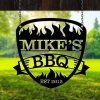 Personalized Bbq Sign, Metal Custom Name Bbq Sign, Outdoor Sign, Bbq Grill Sign, Outdoor Kitchen Metal Signs, Gift For Dad