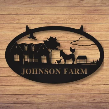 Custom Farm Sign, Metal Name Sign, Farmhouse Decor, Outdoor Family Name Sign, Outdoor Decor, Metal Sign, Personalized Metal Farm Sign