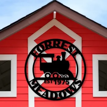 Train Sign, Metal Sign, Christmas Gift, Home Décor Christmas Décor, Steam Train , Front Door , Custom Est