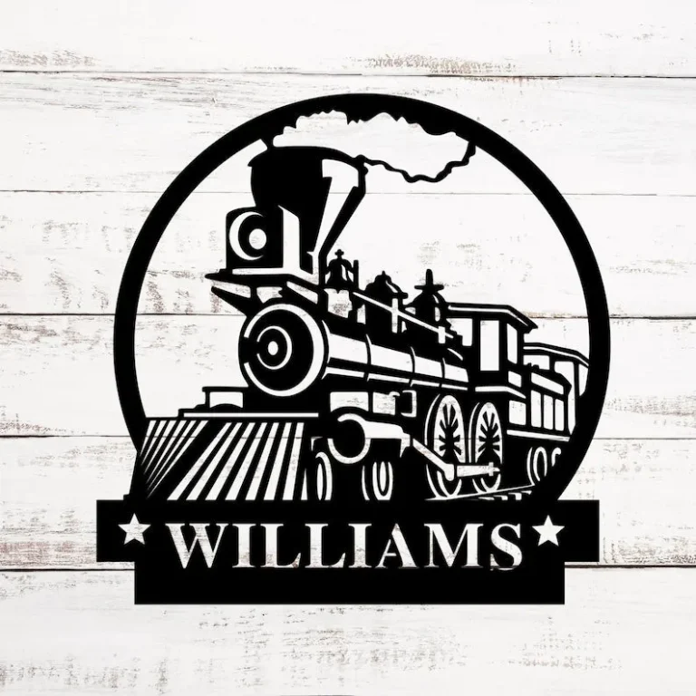 Personalized Train Sign, Powder Coated For Outdoor Or Indoor Use, High Quality Custom Metal Sign