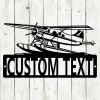 Airplane Custom Name Metal Sign, Float Plane, Lake Plane, Sea Base, Kids Room Decor, Home Decor, Pilot, Aviation, Aviation Sign, Aviator
