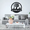 Custom Double Fawn Owl Hummingbird Est Sign, Metal Deer Sign, Dad Gift, Name Monogram, Grandpa Gift