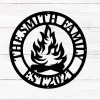 Personalized Campfire Family Name Sign, Metal Wall Decor, Monogram Name Camping Sign, Home Decor, Personalized Outdoor Decor