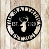 Deer Sign, Deer Antler Decor, Deer Hunter Gift, Deer Camp Sign, Christmas Gift For Him, Deer Name Metal Sign, Fathers Day Gift