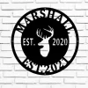 Deer Sign, Deer Antler Decor, Deer Hunter Gift, Deer Camp Sign, Christmas Gift For Him, Deer Name Metal Sign, Fathers Day Gift