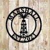 Personalized Metal Name Sign, Custom Oil Field Sign, Oil Rig Welcome Sign, Rustic Metal Wall Art, Split Monogram Metal Sign, Driller Gift