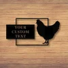 Custom Chicken Sign, Metal Name Sign, Farmhouse Decor, Outdoor Decor, Metal Sign, Personalized Chicken Sign, Farmhouse Sign