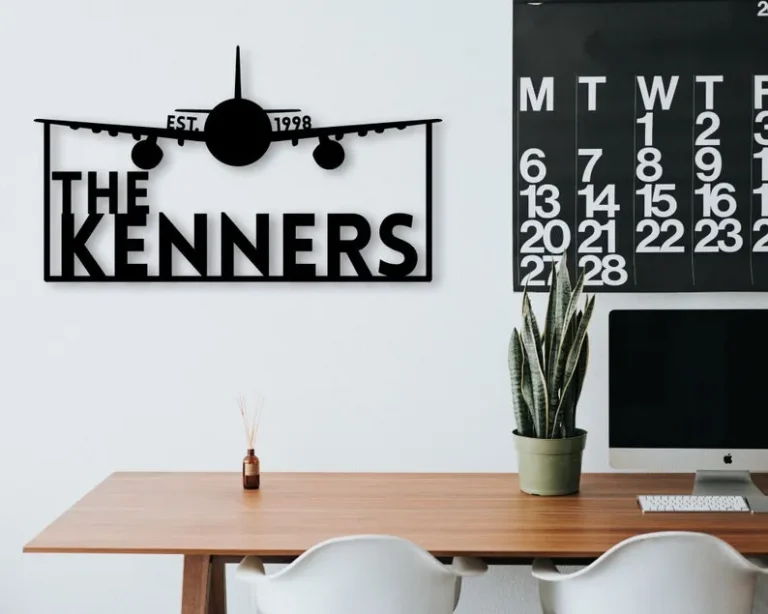Monogram Airplane Sign, Metal Sign, Name Sign, Home DÃ©cor Sign, Custom Plane Sign, Personalized, Front Home DÃ©cor
