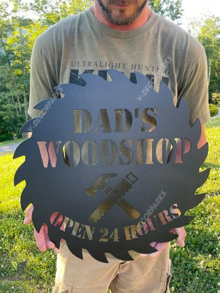 Dads Woodshop Sign, Woodshop Metal Sign, Custom Woodshop Sign, Wood Shop Sign Metal, Fathers Day Gifts