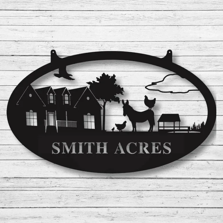 Custom Farm Sign, Metal Name Sign, Farmhouse Decor, Outdoor Family Name Sign, Outdoor Decor, Metal Sign, Personalized Metal Farm Sign