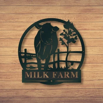 Custom Cow Sign, Metal Name Sign, Farmhouse Decor, Outdoor Family Name Sign, Outdoor Decor, Metal Sign, Personalized Metal Cow Sign