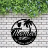 Personalized Poolside And Bar Metal Wall, Custom Family Name Poolside Paradise Metal Wall, Metal Swimming Pool Sign, Pool And Bar Wall Decor