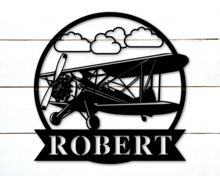 Personalized Airplane Metal Sign, Pilot Gift, Aviation Signs, Airplane Hanger Sign, Pilot Name Sign, Aviation Lover, Airplane Sign, Plane