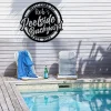 Personalized Poolside Metal Wall Art, Custom Family Name Poolside Paradise Decor, Metal Swimming Pool Sign