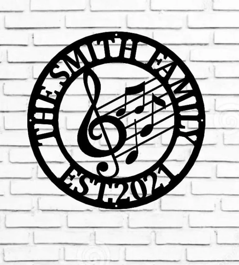 Personalized Music Established Last Name Family Sign, Personalized, Mother's Day Gift, Metal Music Wall Art, Music Gift