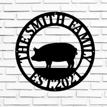 Pig Farm Sign, Animals Farm, Established, Silhouette Farm, Steel Sign ,steel Art, Animal Farm Sign, Metal Art, Farmhouse, Hog Wall Art