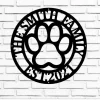 Metal Sign Front Door Monogram, Paw Print Custom Outdoor Metal Sign For House Decor Address Sign Family Sign For Front Door Dog Cat