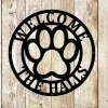 Metal Sign Front Door Monogram, Paw Print Custom Outdoor Metal Sign For House Decor Address Sign Family Sign For Front Door Dog Cat