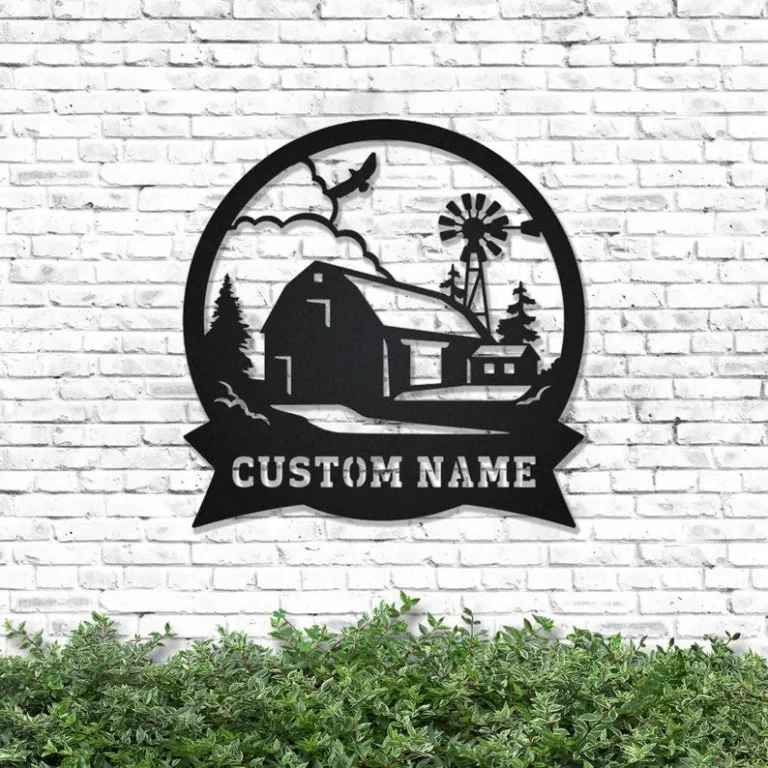 Farmhouse Personalized Metal Sign, Custom Metal Farm Sign, Farmhouse Decor, Family Name Sign, Metal Sign For Farmer, Housewarming Gift