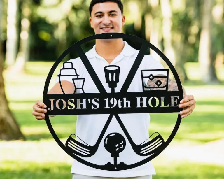 19th Hole Metal Sign, Golf Gifts For Men, Personalized Golf Sign, Golf Mancave Sign, Golfer Gifts, Boyfriend Gift, Husband Gift, Dad Gift