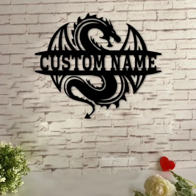 Dragon Personalized Metal Sign, Dragon Metal Sign Art, Custom Dragon Cut Metal Wall Hanging, Funny Dragon Lovers Home Decor, Hobbie Gift