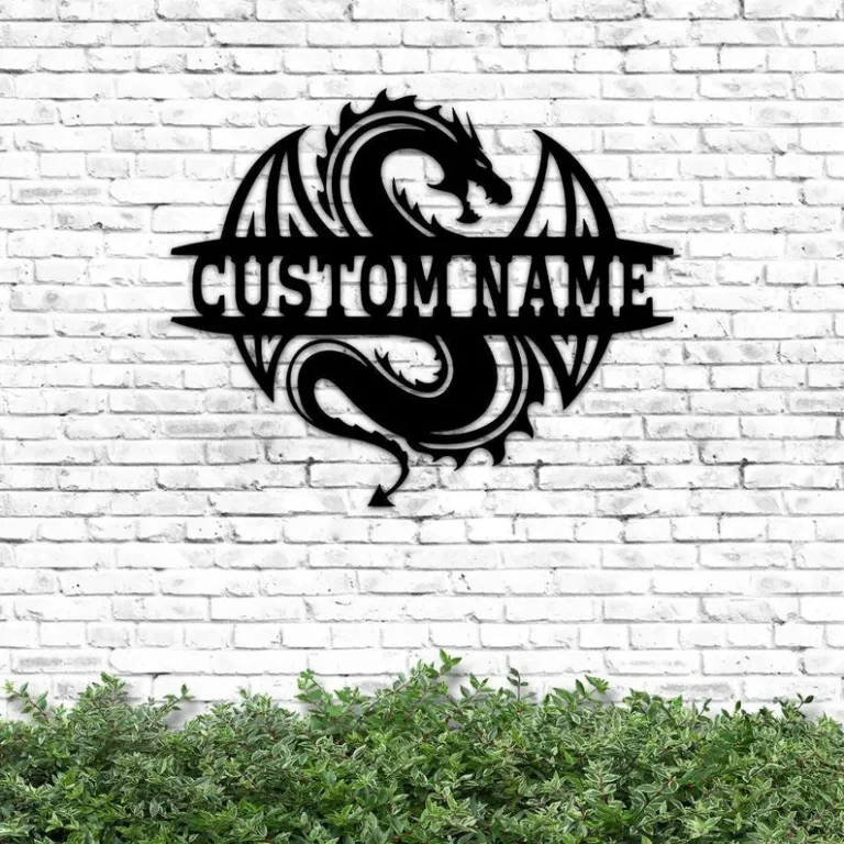 Dragon Personalized Metal Sign, Dragon Metal Sign Art, Custom Dragon Cut Metal Wall Hanging, Funny Dragon Lovers Home Decor, Hobbie Gift