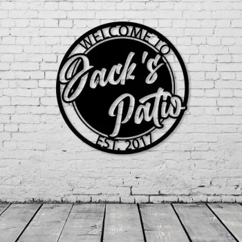 Personalized Welcome To Patio Metal Wall, Custom Family Patio Entrance Sign, Patio And Porch Outside Decor, Backyard Patio
