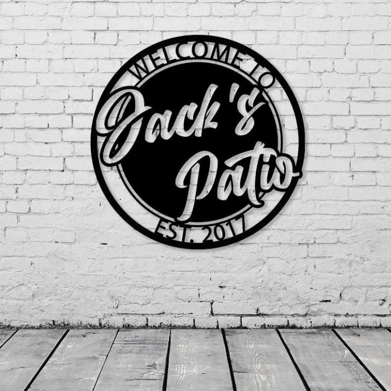 Personalized Welcome To Patio Metal Wall, Custom Family Patio Entrance Sign, Patio And Porch Outside Decor, Backyard Patio