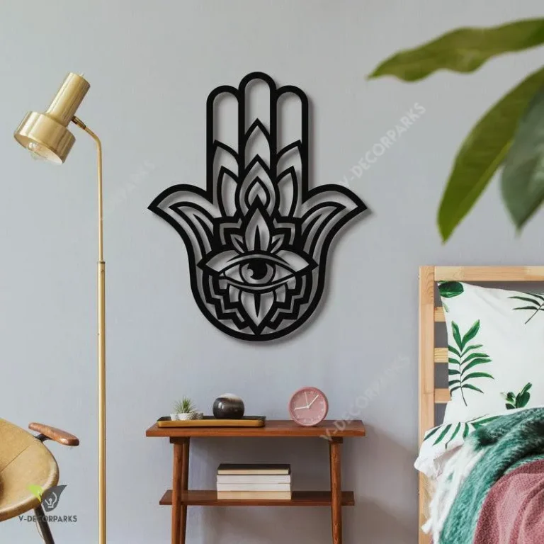 Metal Wall Art Hamsa Metal Sign Metal Wall Decor Living Room Wall Art Bedroom Wall Decor Boho Wall Art Home Decor Wall Art