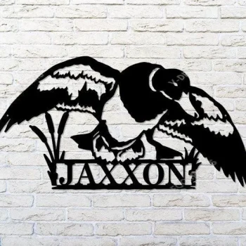Duck Custom Sign, Personalized Metal Sign, Monogram Duck, Duck Wall Art, Hunting Camp Sign, Man Cave Decor, Gift For Dad, Father's Day Gift