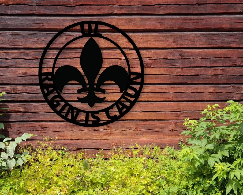 il_794xN.3340465056_as0e.webp Custom An Fleur De Lis Sign, Metal Cajun Sign, Dad Gift, Name Monogram, Home Décor, Custom Monogram, Home