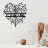 Personalized Halloween Heart Spider Web Metal Wall, Custom Name Heart Sign, Spider Web Monogram, Fall Decor, Gothic Decor