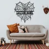 Personalized Halloween Heart Spider Web Metal Wall, Custom Name Heart Sign, Spider Web Monogram, Fall Decor, Gothic Decor