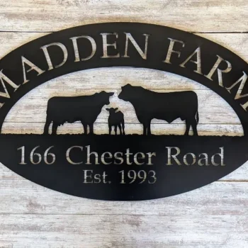 Farm Sign Or Ranch Sign, Personalized Sign, Family Name Sign, Rustic Steel Personalized Gift Vintage, Cow Sign, Custom Metal Sign