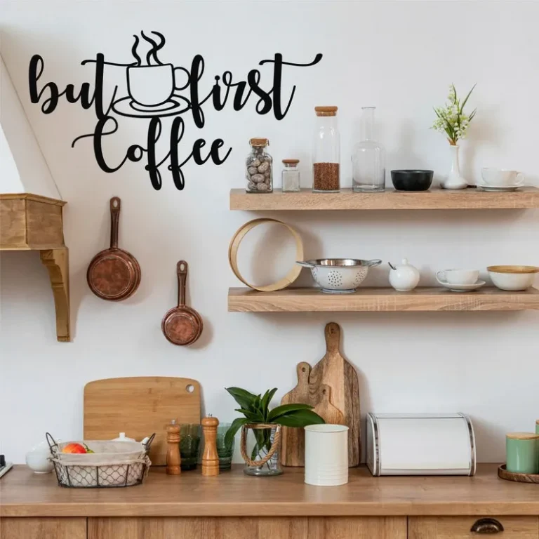 Metal Wall Art, Coffee Wall Decor, But First Coffee Quote, Metal Wall Hangings, Home Kitchen Office Decoration, Coffee Shop DÃ©cor