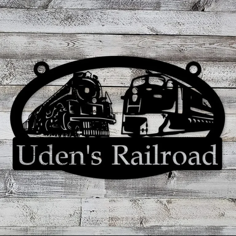 Personalized Railroad Sign, Custom Train Sign, Train Sign, Railroad Sign, Model Railroad Sign, Train Room Decoration