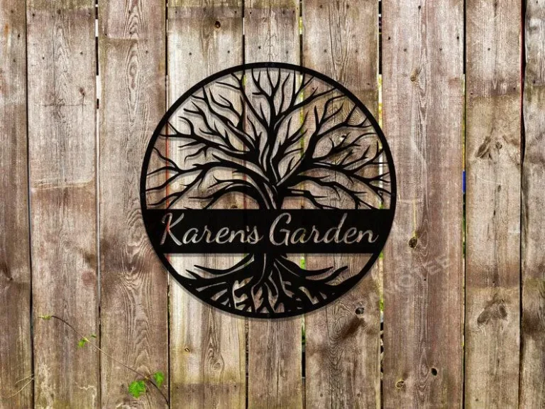 Personalized Metal Garden Stake, Metal Yard Stake Sign, Life Tree Garden Decoration, Dedication Memorial Yard Art Marker