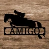 Custom Metal Stall Sign, Jumping Horse Sign, Personalized Stall Plaque